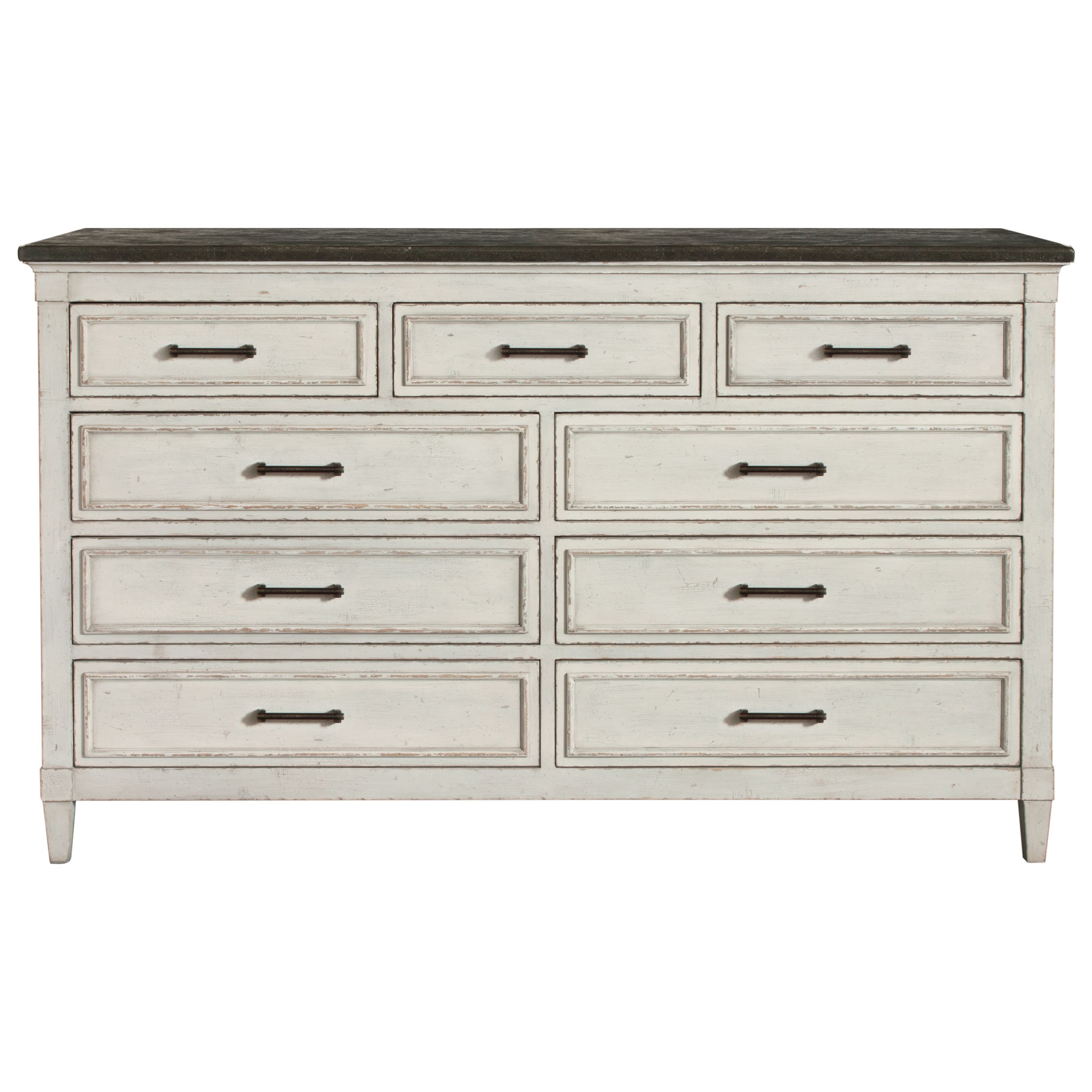 Bassett Bella 2572-S228 Cottage 9 Drawer Dresser with Weathered Finish ...